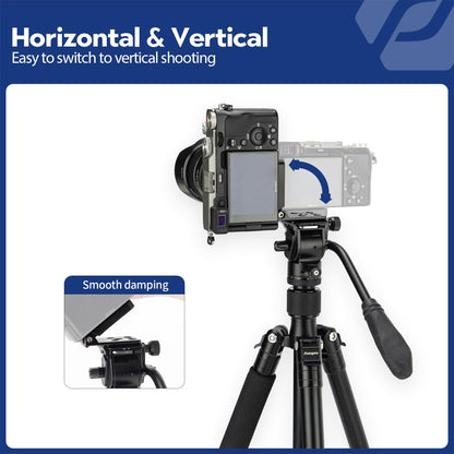 Fotopro Camera L Bracket Vertical Horizontal Switching Quick Release Plate for Canon Nikon Sony DSLR Monopod Stabilizer Universal - Fotopro AMZ