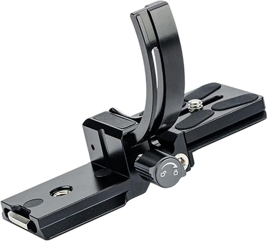 Fotopro Camera Vertical Bracket & Rotatable Lens Mount Ring, Arca - Type Tripod Collar Plate for DSLR/SLR, Horizontal & Vertical Shooting (64.8mm Lens) - Fotopro AMZ