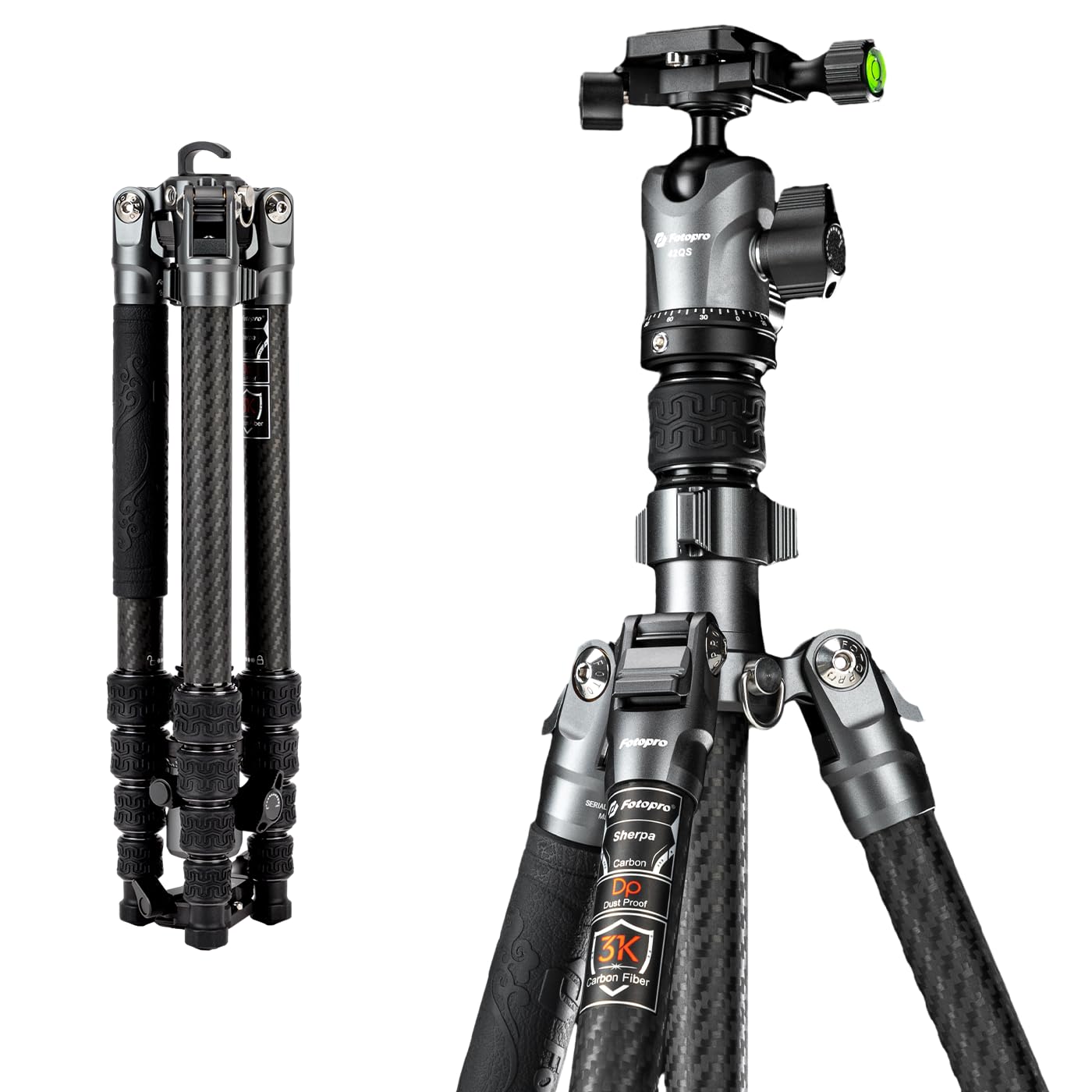 Fotopro Carbon Fiber Camera Tripod - Sherpa Series - Fotopro AMZ