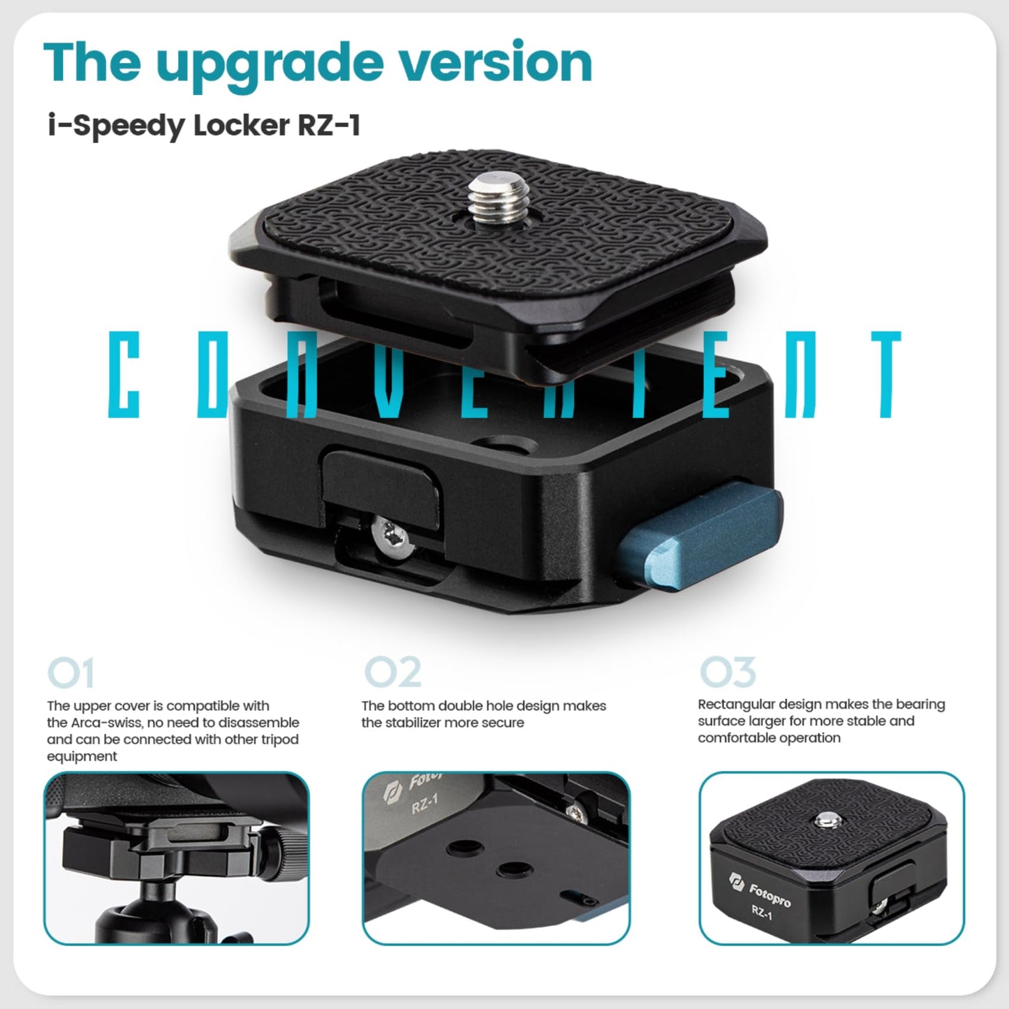 Fotopro Claw Quick Release Plate 1/4 Inch Screw Universal Quick Setup Kit for Camera Tripod Handheld Gimbal Stabilizer Ball Head Monopod Slider - Fotopro AMZ