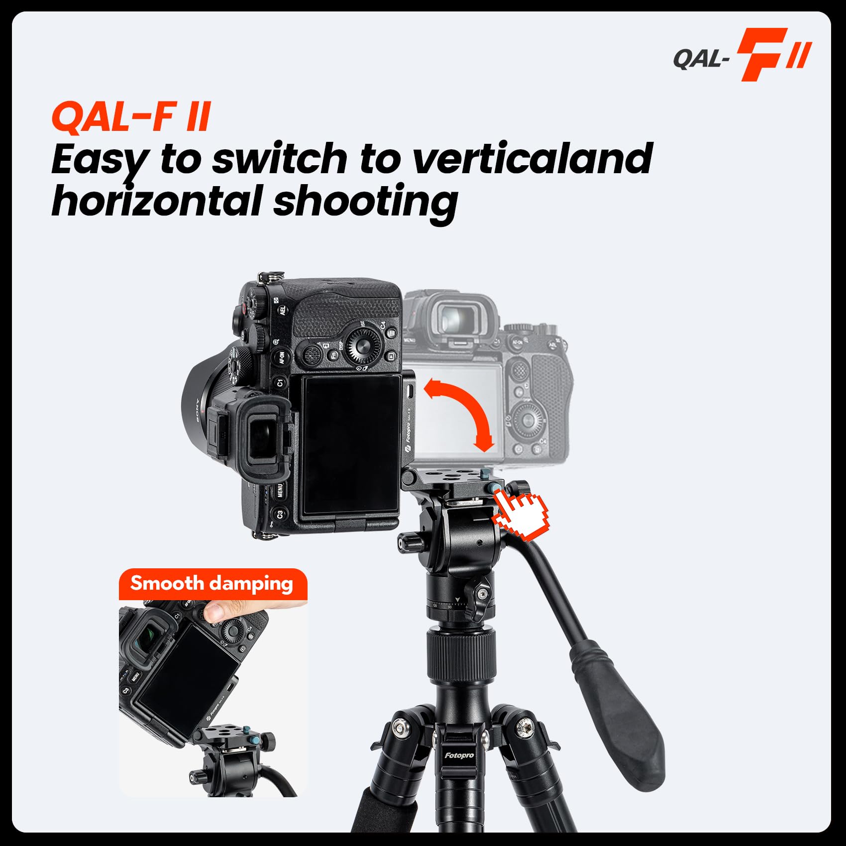 Fotopro DSLR Camera L Bracket Vertical Horizontal Conversion Tripod Quick Release Plate with Screws Safe Lock L Bracket for DSLR Camera Fluid Heads Stabilizer Tripod Monopod QAL - F II - Fotopro AMZ