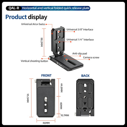 Fotopro DSLR Camera L Bracket Vertical Horizontal Switching Foldable Tripod Quick Release Plate for DSLR Camera Fluid Heads Stabilizer Tripod Monopod QAL - R - Fotopro AMZ