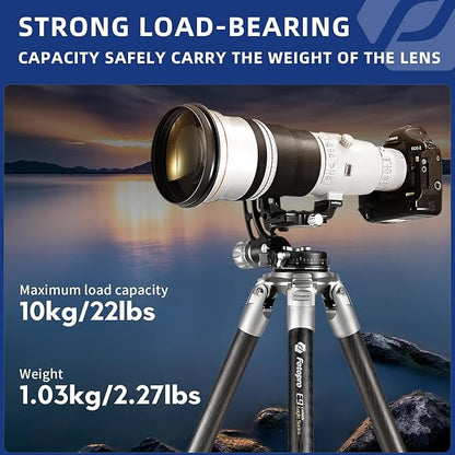 Fotopro E - 6HS Gimbal Head, Lightweight Aluminum Tripod Head for Wildlife & Astrophotography, Fluid Head with Max Load 10KG/22lbs - Fotopro AMZ