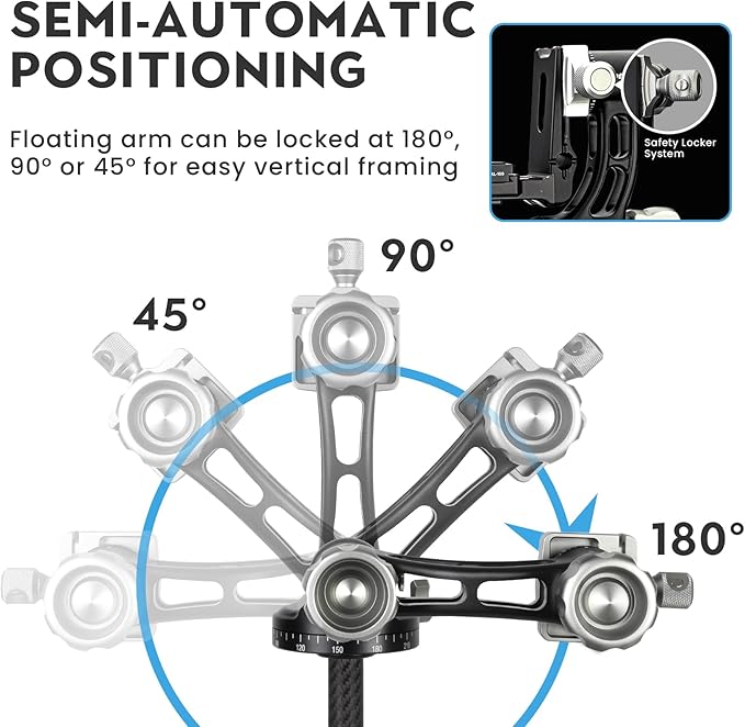 Fotopro E - 9H Gimbal Head, Aluminum Tripod Head for Wildlife & Astrophotography, Heavy Duty Liquid Head, Max Load 30kg - Fotopro AMZ