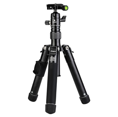 Fotopro FY810 55" Travel Mini Tripod with 360° Ball Head Lightweight Compact Aluminum Tripod for Camera with Remote Phone Mount Load up to 6.6 lbs - Fotopro AMZ