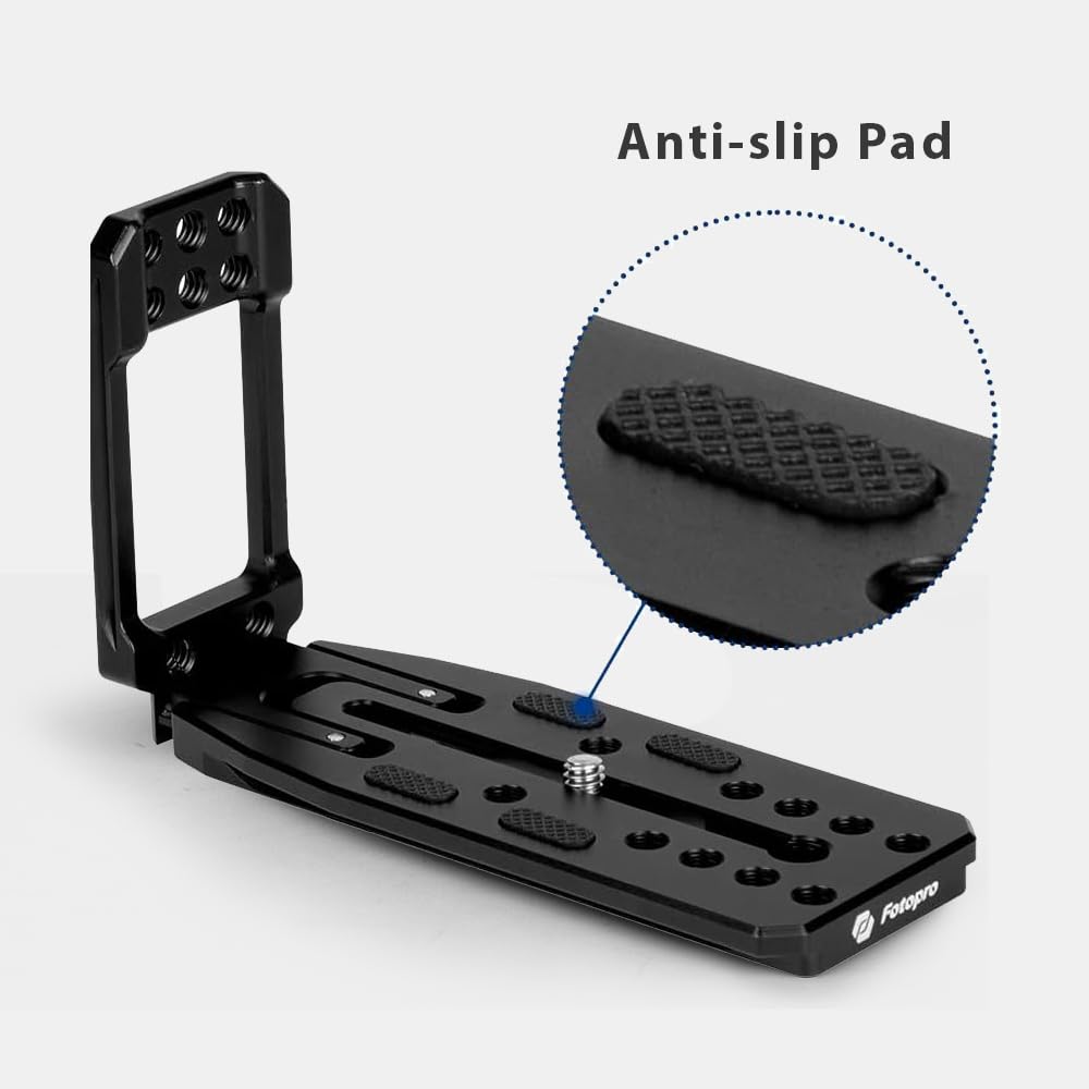 Fotopro L Bracket Quick Release Plate Vertical Horizontal Switching L Type QR for Tripod Monopod Zhiyun Stabilizer Hydraulic Head Camera Universal - Fotopro AMZ