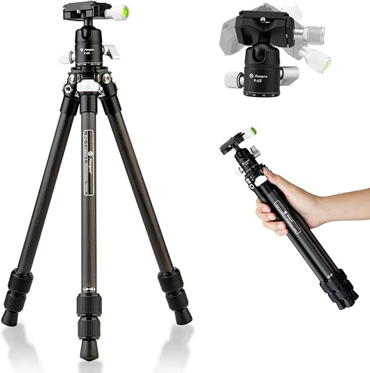 Fotopro Lightweight Carbon Fiber Tripod – 360° Ball Head for Camera, Phone, Mirrorless & DSLR, Folded Height 14.7" - Fotopro AMZ