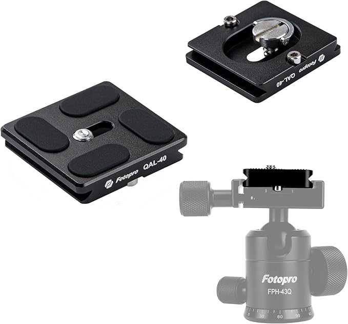 Fotopro Universal Arca - Swiss 40mm Aluminum Quick Release Plate, Skidproof for DSLR & Heavy Lenses, QAL - 40 - Fotopro AMZ