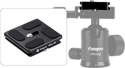 Fotopro Universal Arca - Swiss 40mm Aluminum Quick Release Plate, Skidproof for DSLR & Heavy Lenses, QAL - 40 - Fotopro AMZ