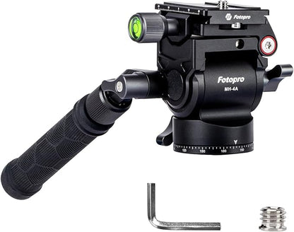 Fotopro Video Tripod Head Compact Metal Pan Tilt Fluid Head with Arca Type QR Plate for Camcorder DSLR Camera, Max Load 3kg 6.61Ib - Fotopro AMZ
