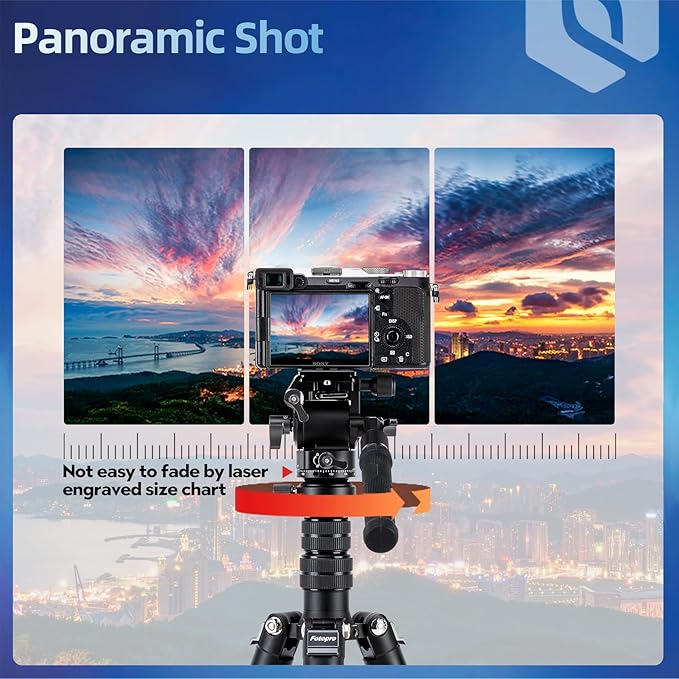 Fotopro Video Tripod Head Compact Metal Pan Tilt Fluid Head with Arca Type QR Plate for Camcorder DSLR Camera, Max Load 3kg 6.61Ib - Fotopro AMZ