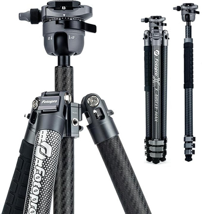 Fotopro X - AIRFLY 65" Carbon Fiber Tripod, Lightweight & Stable, Flip Lock, Monopod, Max Load 44lbs, Portable DSLR Tripod, 3lbs - Fotopro AMZ