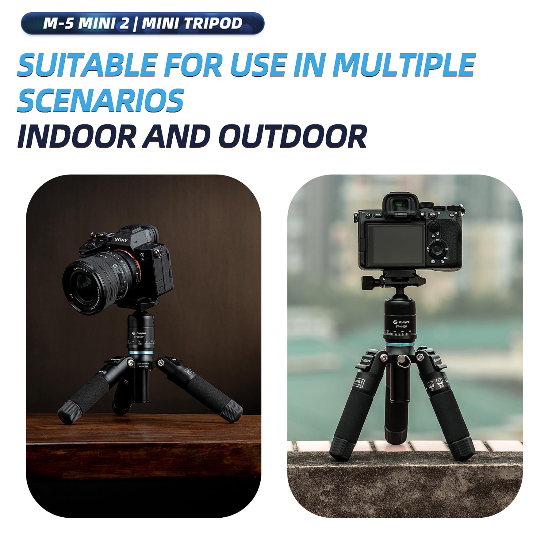 Portable Desktop Mini Tripod, 20inch, Compact for Camera. M - 5 mini - Fotopro