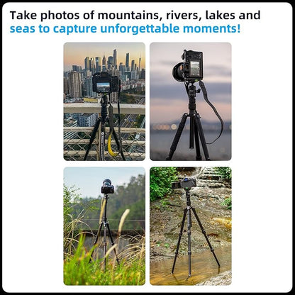 X - 4i 60" Lightweight Travel Tripod, Aluminum Camera Tripod with 62" Monopod, Dual Panoramic Ball Head, 17.6lbs Load - Fotopro AMZ